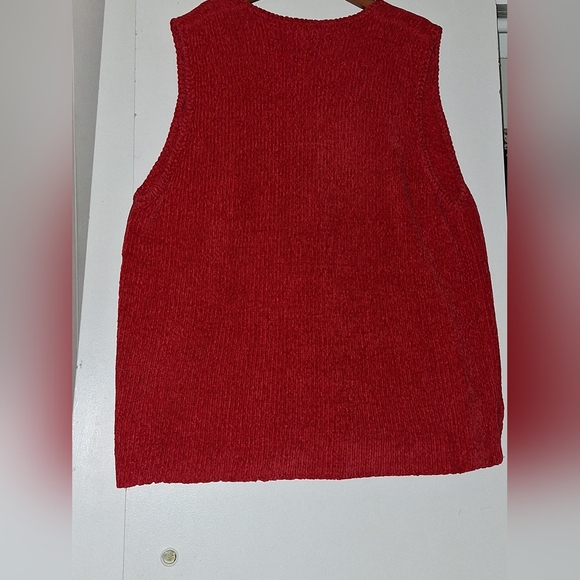 Vintage Potomac Collection Red Sleeveless Vest Sweater Women's Size Large - Picture 4 of 7